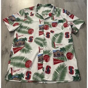 Stanford  Beat Cal Graphic Short Sleeve Button Up Shirt Shirt Men's Hawaiian S